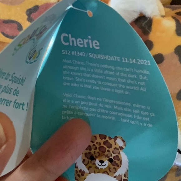 Squishmallow Cherie Mom And Baby, Brown And Yellow Saber Tooth Tiger 12" And 5" - Picture 4 of 5